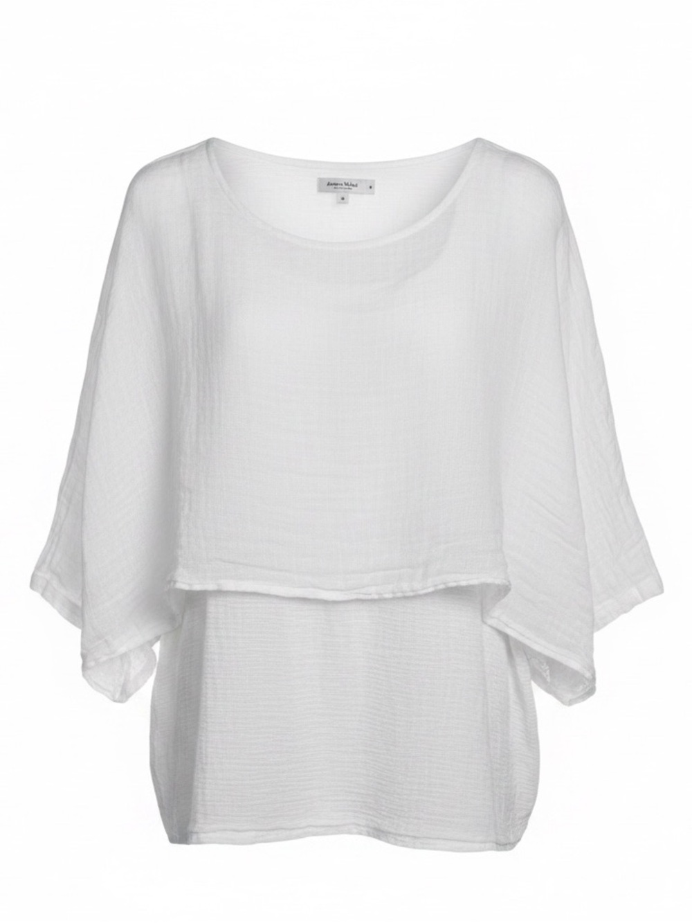 Angela Mara Made in Italy Boxy Lagenlook 100% Linen Pale